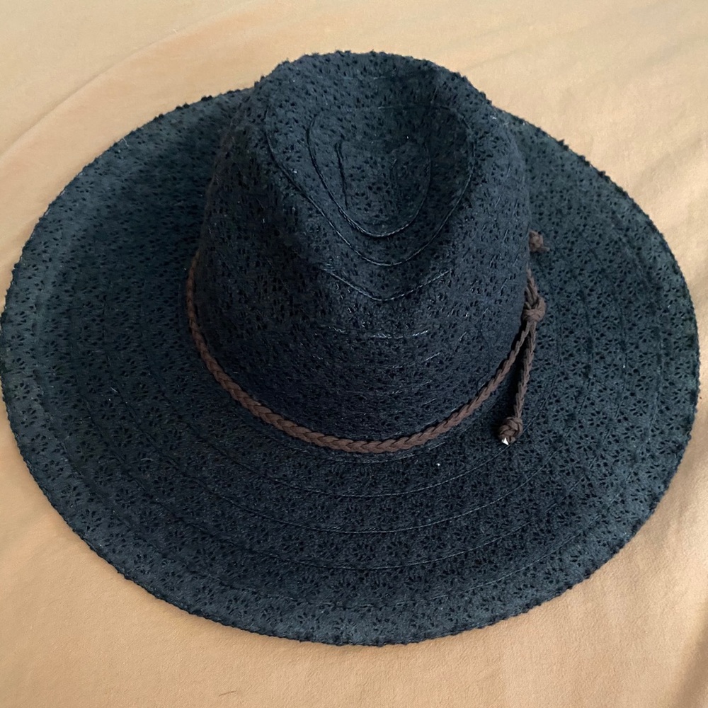 free people black straw hat